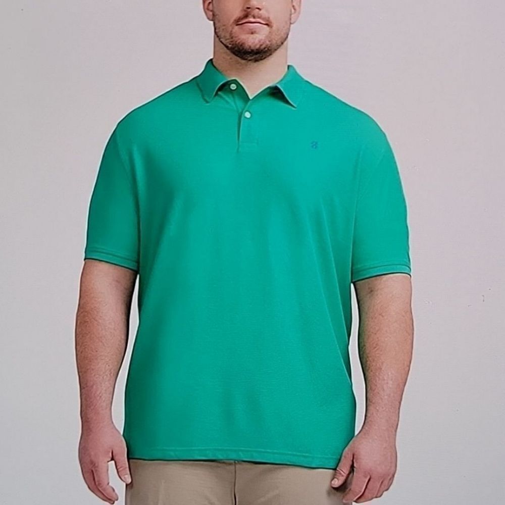 IZOD MEN'S PERFORMANCE SHORT SLEEVE 3-BUTTON PLACKET WITH COLLAR GOLF SHIRT